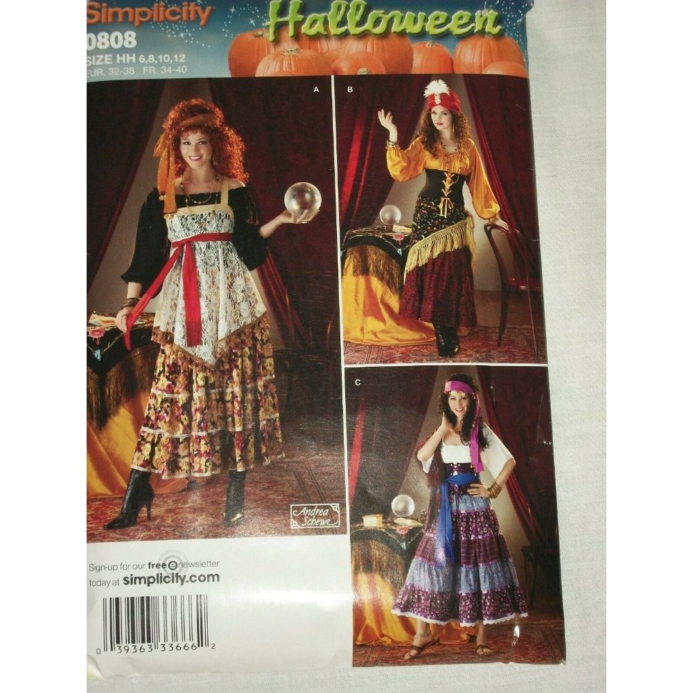 Simplicity Halloween Costume 0808 Gypsy Wench